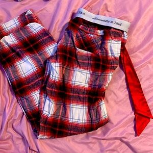abercrombie and fitch XS red plaid pyjama pants